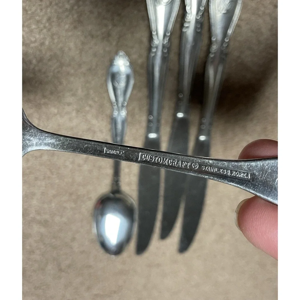 Customcraft Stainless Steel 5 Flatware Monogram 